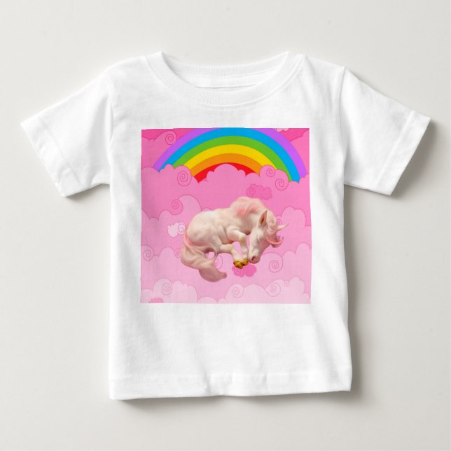 Camiseta De Bebé Cute Unicornio. (Anverso)