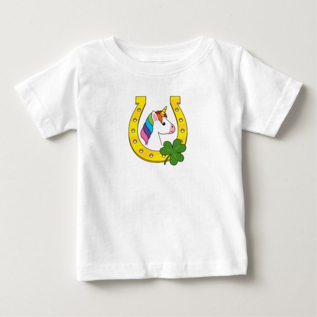 Camiseta De Bebé Cute unicornio en el Día de San Patricio (Anverso)