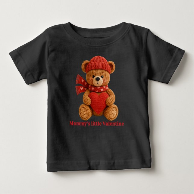 Camiseta De Bebé cute valentine bear baby T-Shirt (Anverso)