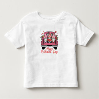 Camiseta De Bebé cute-valentine-gnomes-pink-truck-happy-valentines-