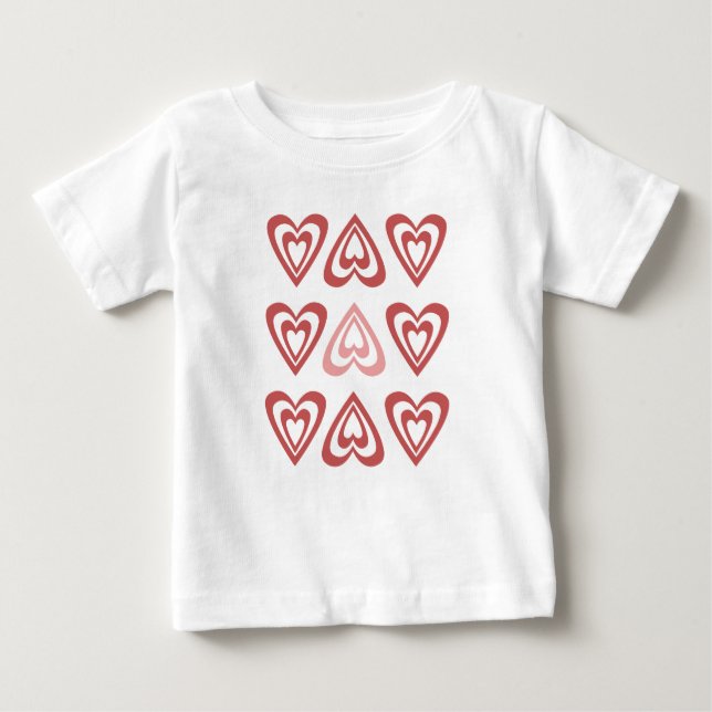 Camiseta De Bebé Cute Valentine Hearts – Love & Romance Design (Anverso)