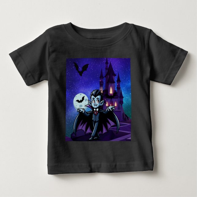 Camiseta De Bebé Cute vampiro caprichoso de Halloween (Anverso)