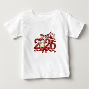 Camiseta De Bebé Cute Vintage Santa Navidad 2026 Baby T-Shirt