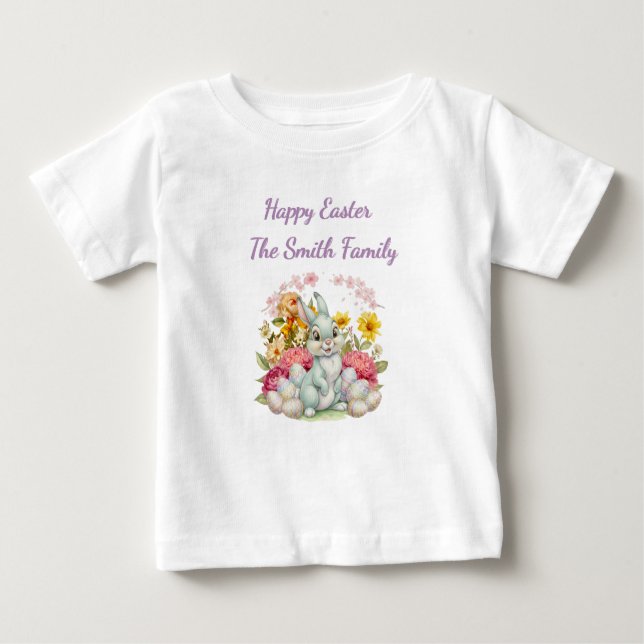 Camiseta De Bebé Cute Water Color Easter (Anverso)