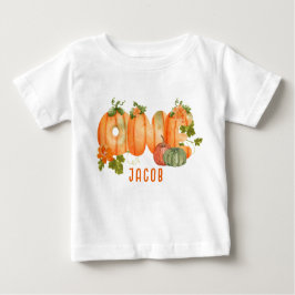 Camiseta De Bebé Cute Watercolor Pumpkin Cumpleaños 1 Otoño Calabaz