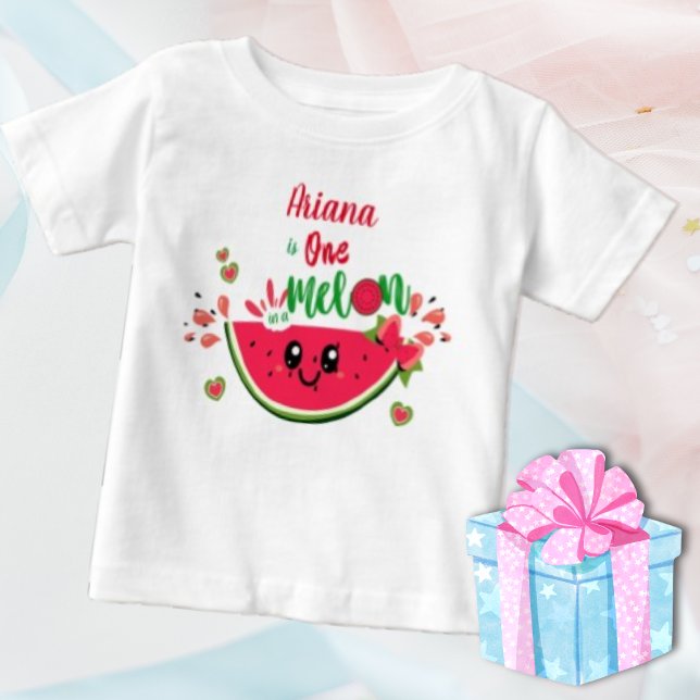 Camiseta De Bebé Cute Watermelon Uno En Un Melón Chica Primer Cumpl (Subido por el creador)