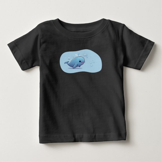 Camiseta De Bebé Cute Whale (Anverso)