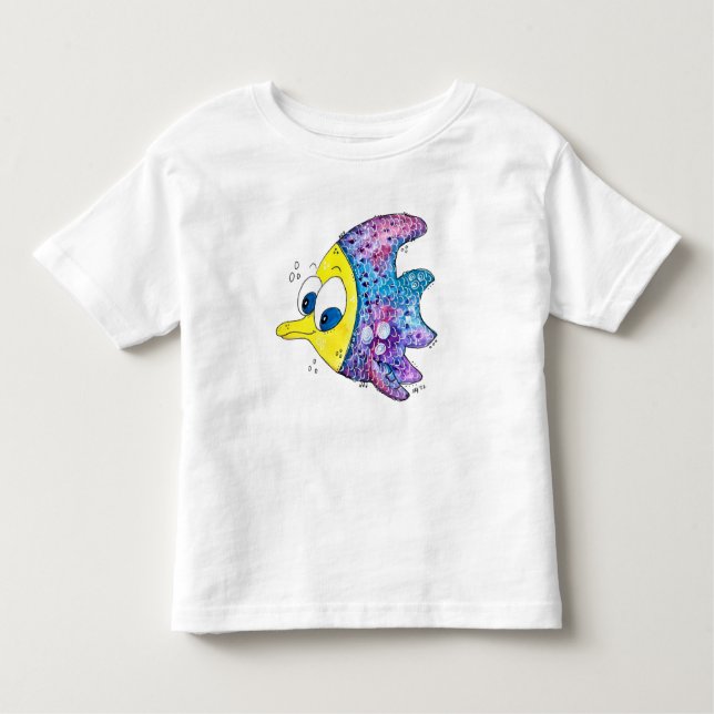 Camiseta De Bebé Cute Whimsical Colorous Fish (Anverso)