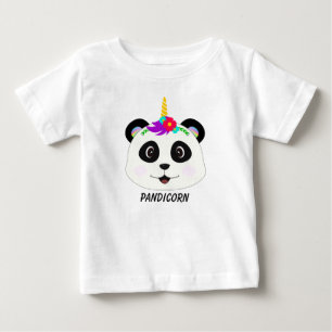 Camiseta De Bebé Cute Whimsical Panda Unicorn