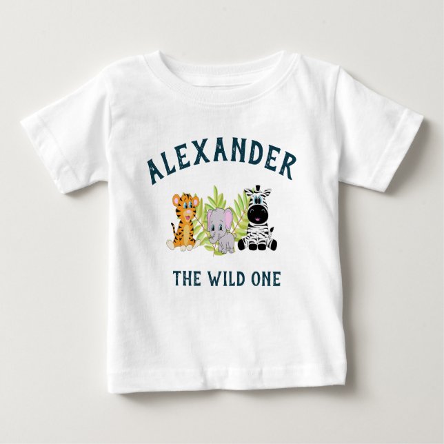 Camiseta De Bebé Cute Wild One Baby Boy Primer cumpleaños (Anverso)