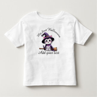 Camiseta De Bebé Cute Witch Cat – Kawaii Halloween Toddler Shirt