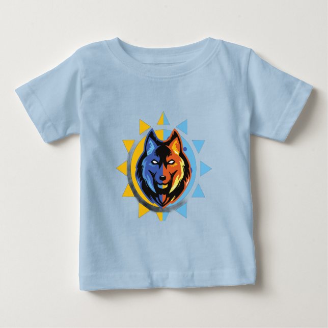 Camiseta De Bebé Cute Wolf Baby T-Shirt (Anverso)