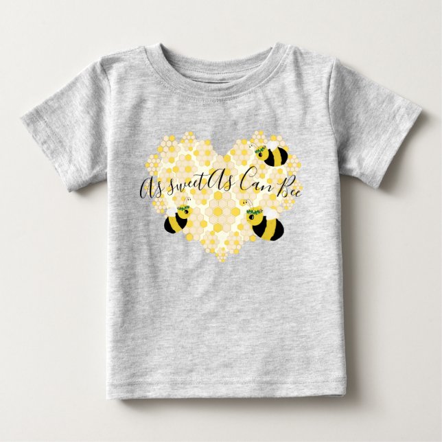 Camiseta De Bebé Cute Yellow Bumble Bee Baby Shower Gift (Anverso)