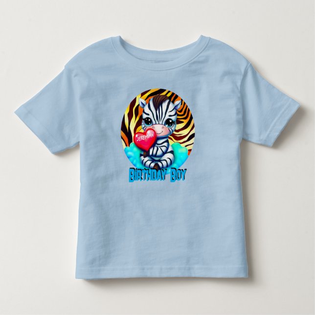 Camiseta De Bebé Cute Zebra Birthday Boy (Anverso)