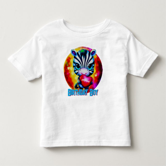 Camiseta De Bebé Cute Zebra Birthday Boy (Anverso)