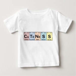 Camiseta De Bebé CuTeNeSS elementos periódicos tee de bebé