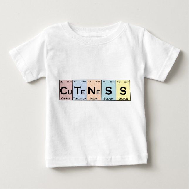 Camiseta De Bebé CuTeNeSS elementos periódicos tee de bebé (Anverso)