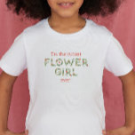 Camiseta De Bebé Cutest Flower Girl Ever Floral Text Boda<br><div class="desc">Muéstrale a tu chica de flores lo especial e importante que es en la fiesta de bodas con esta adorable camiseta "¡Soy el mejor chica de flores de la historia!".</div>