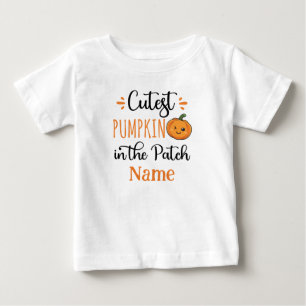 Camiseta De Bebé Cutest Pumpkin in the Patch Personalized