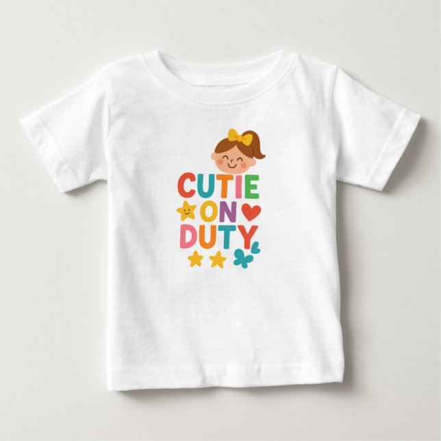 Camiseta De Bebé Cutie en el deber (Anverso)