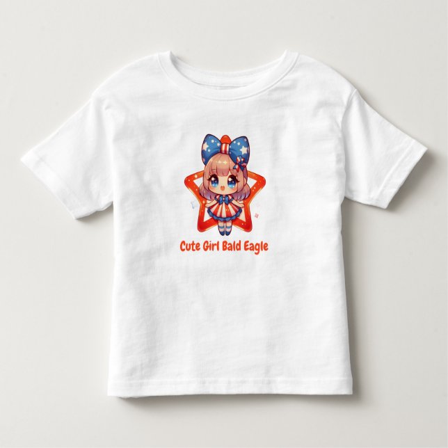 Camiseta De Bebé Cutie patriótica - águila calva bebé con Chicas de (Anverso)