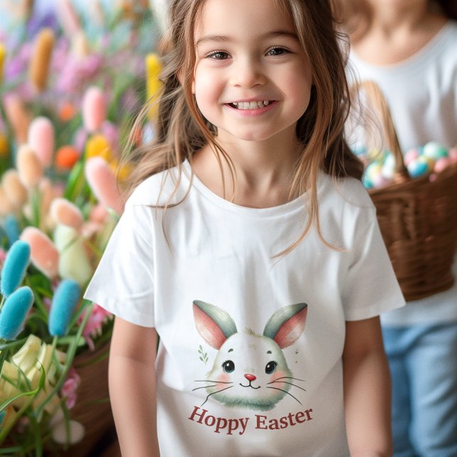 Camiseta De Bebé Cuto acuarela Bunny Face | Pascua Pastel (Subido por el creador)