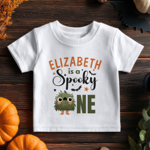 Camiseta De Bebé Cuto acuarela Halloween Monster Spooky un nombre