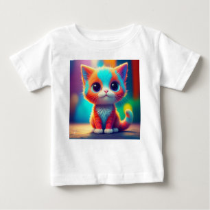 Camiseta De Bebé Cuto arcoiris colgando Personalizado de gatitos