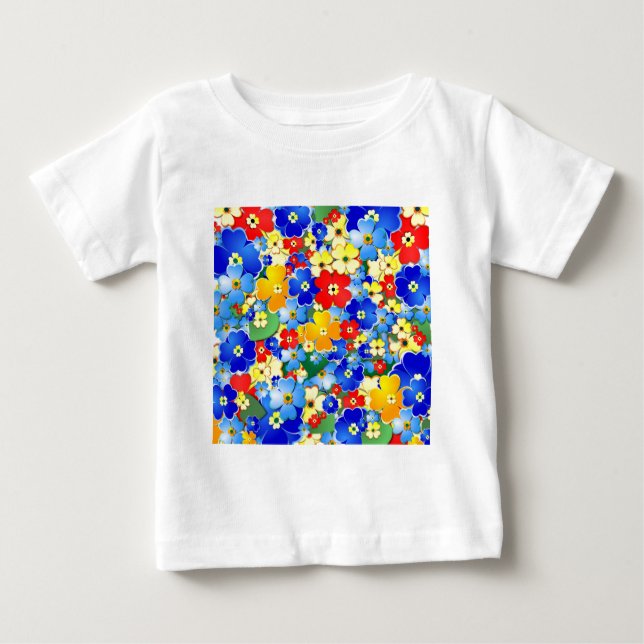Camiseta De Bebé Cuto colorido Art Deco Floral (Anverso)