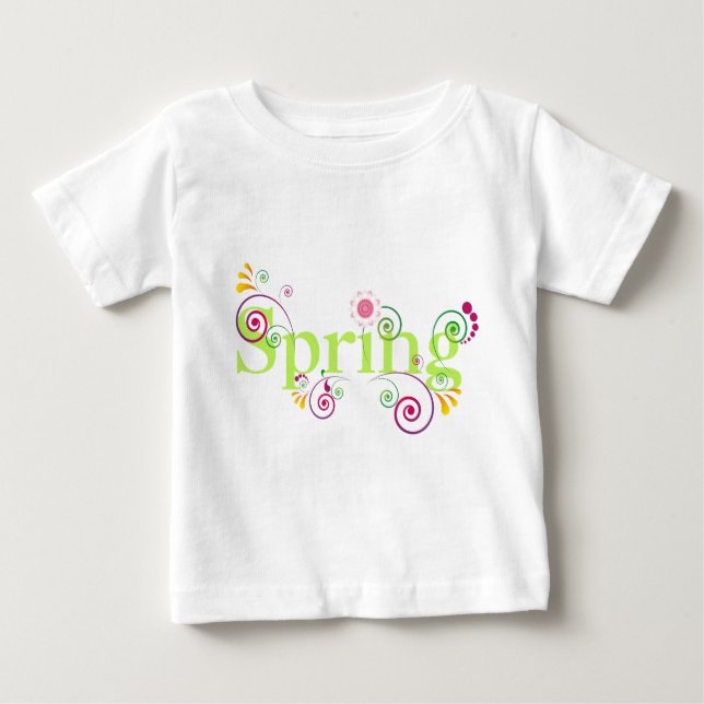Camiseta De Bebé Cuto colorido Primavera Botánica (Anverso)