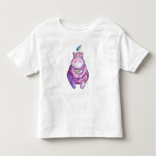 Camiseta De Bebé Cuto Whimsical Purple Hippo
