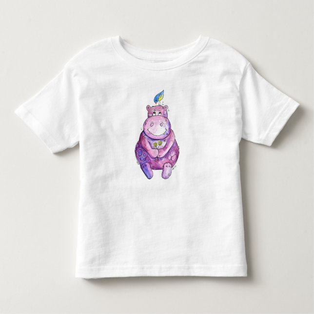 Camiseta De Bebé Cuto Whimsical Purple Hippo (Anverso)