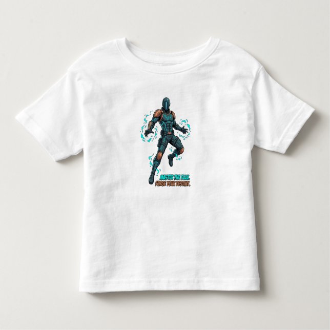 Camiseta De Bebé Cyberpunk Hero - Dynamic Comic Art (Anverso)