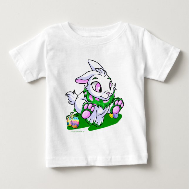 Camiseta De Bebé Cybunny verde que compite con a través de neggs (Anverso)