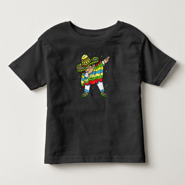 Camiseta De Bebé Dabbing Mexican Poncho Sombrero Cinco de Mayo Part (Anverso)