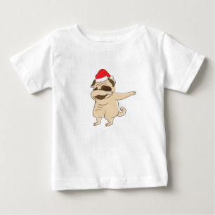 Camiseta De Bebé Dabbing Through The Snow Pug Ugly Christmas Sweate