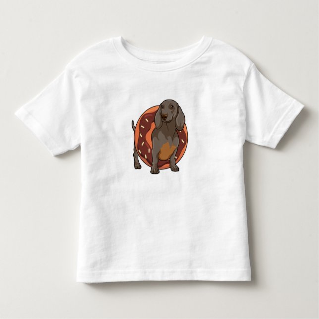 Camiseta De Bebé Dachshund con Donut (Anverso)