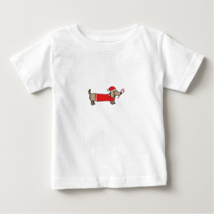Camiseta De Bebé Dachshund de Navidad