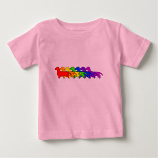Camiseta De Bebé Dachshund del arco iris
