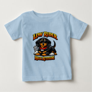Camiseta De Bebé Dachshund Divertido Low Rider Alta Actitud