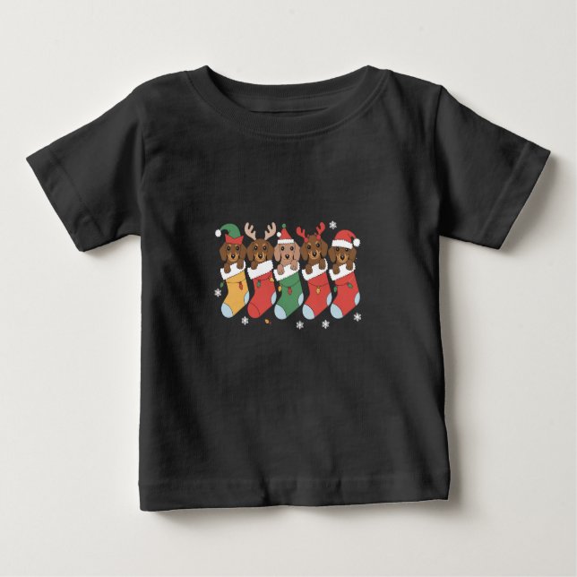 Camiseta De Bebé Dachshund Mamá Navidades Perro Lover Regalo Año Nu (Anverso)