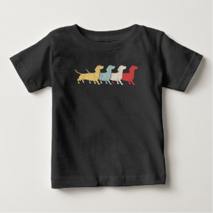 Camiseta De Bebé Dachshund Retro Vintage