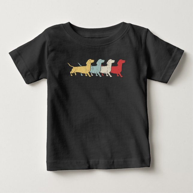 Camiseta De Bebé Dachshund Retro Vintage (Anverso)