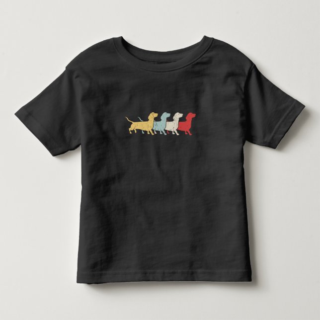 Camiseta De Bebé Dachshund Retro Vintage (Anverso)