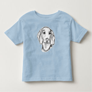 Camiseta De Bebé dachshund sketch a mano perro cachorro blanco negr