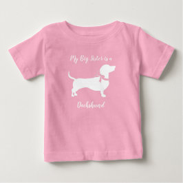 Camiseta De Bebé Dachshund Wiener Dog Chica rosa Baby Shower