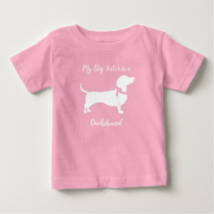Camiseta De Bebé Dachshund Wiener Dog Chica rosa Baby Shower