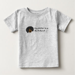 Camiseta De Bebé DachshundBlackTanSister