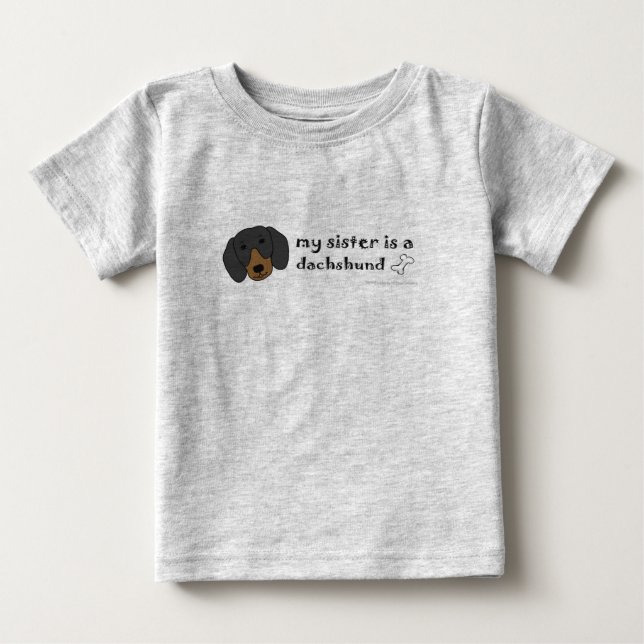 Camiseta De Bebé DachshundBlackTanSister (Anverso)