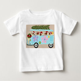 Camiseta De Bebé Dachshunds de Navidad en Furgoneta Hippie